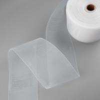 Шторная лента трубная, органза, 10 см, 50 &plusmn; 1 м, цвет прозрачный