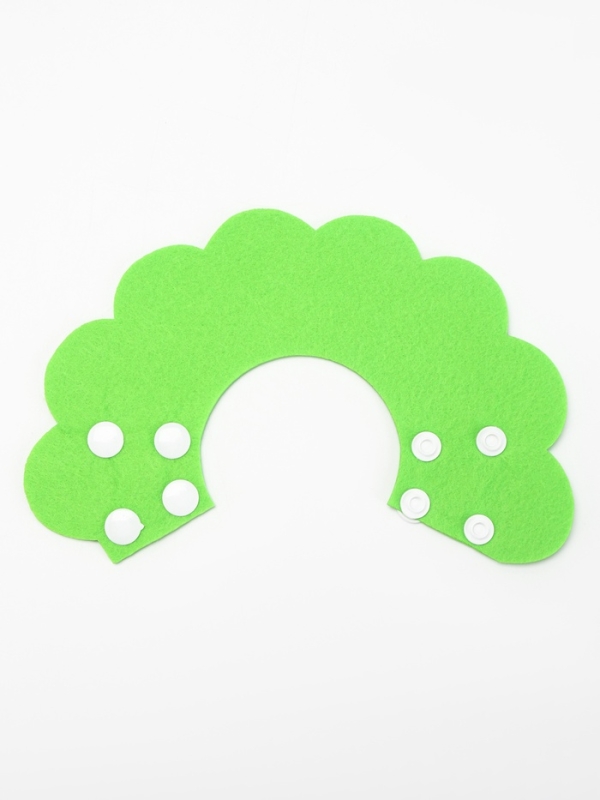 Ветеринарный воротник из фетра "Ромашка", размер S, зелёный