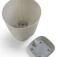 Кашпо с прикорневым поливом 2 л  D-14,5см, H-15см серый "Гранд"