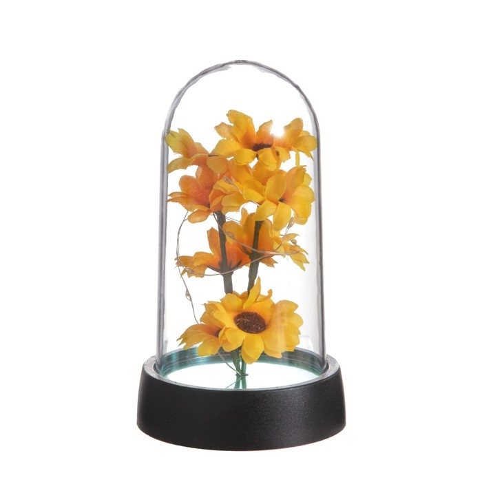 Ночник колба &laquo;Подсолнухи&raquo; LED 3хAG10 8,5х8,5х15,5см