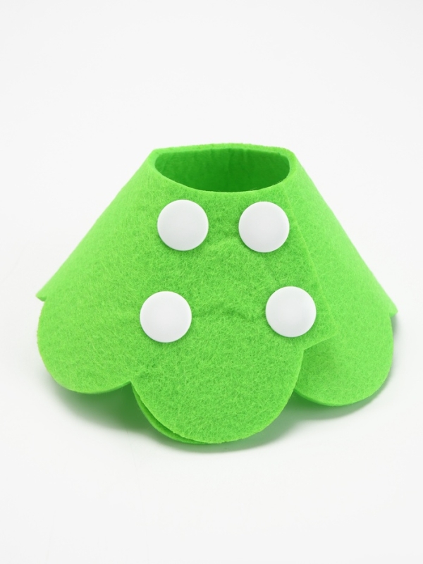 Ветеринарный воротник из фетра "Ромашка", размер S, зелёный