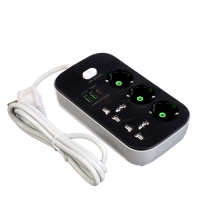 Удлинитель 3 евро + 2 унив.роз, 2м, 1300 Вт, 3х0.75 мм2, 2 USB-A+USB-C, 2.1А, c з/к, с выкл.   10534