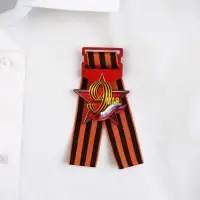 Значок с георгиевской лентой на День Победы &laquo;9 мая&raquo;, дерево, 4,6 х 5,7 см