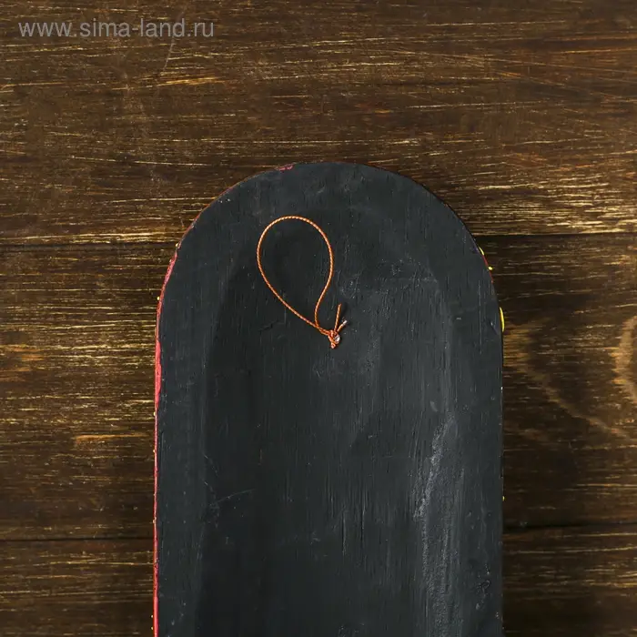 Маска настенная дерево "Абориген коричневый с желтым узором" 3х12х50 см