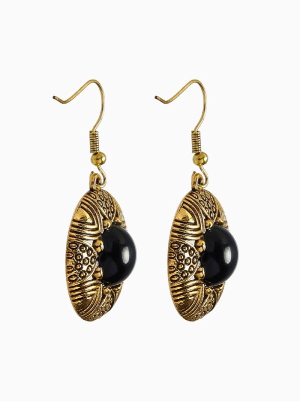 Серьги &laquo;Ажур&raquo; винтаж, цвет чёрный в чернённом серебре