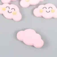 Декор для творчества бархатное напыление "Облачко-смайл" 0,6х1,5х2,7 см