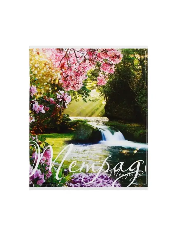 Тетрадь 48 листов в клетку Calligrata &laquo;Пейзаж&raquo;, обложка мелованный картон, блок №2, белизна 75% (серые листы), МИКС