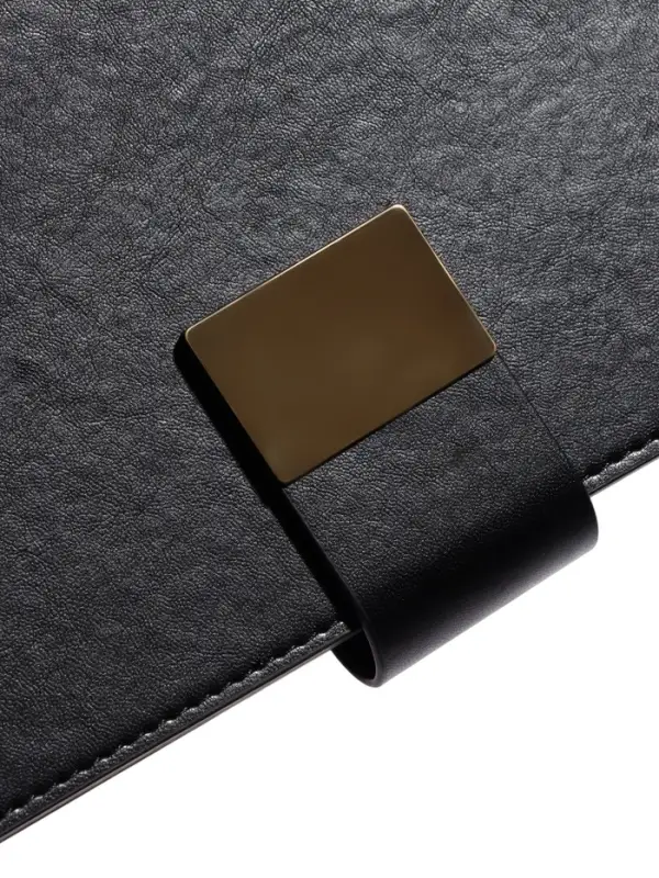 Органайзер на кольцах, А5, с хлястиком, 80л, линия, к/зам, Черный