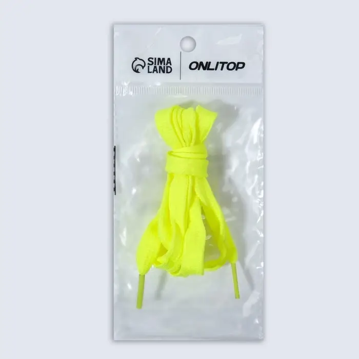 Шнурки для обуви, пара, плоские, 9 мм, 120 см, жёлтые, неоновые