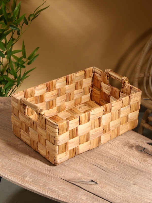 Корзина плетеная 46х31х20 см, водный гиацинт