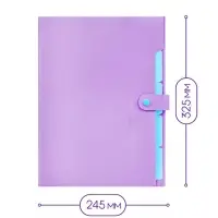 Папка А4, 5 отделений, Calligrata, 600 мкм, на кнопке, сиреневая, матовая