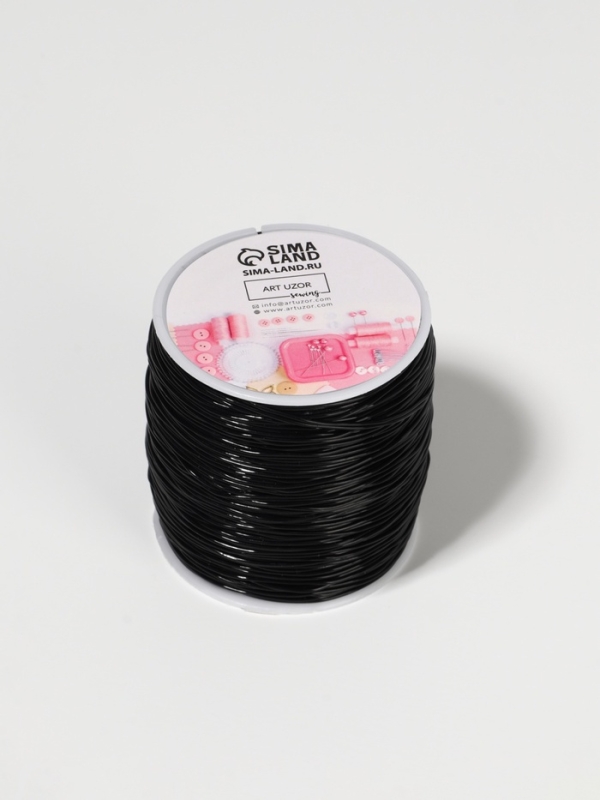 Нить для плетения 100±1м d0,8мм эластичная силикон чёрный АУ Нить для плетения 100±1м d0,8мм эластичная силикон чёрный АУ