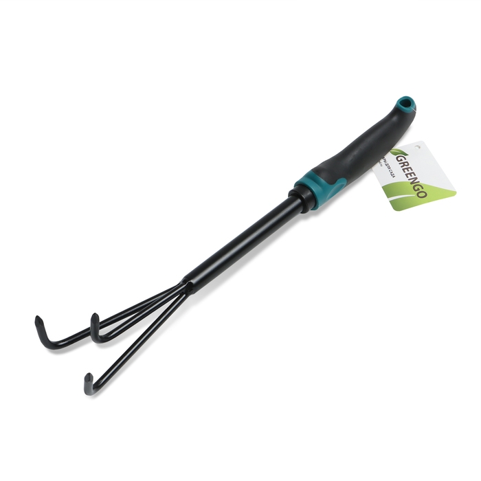Рыхлитель Greengo, длина 36 см, 3 зубца, эргономичная прорезиненная ручка