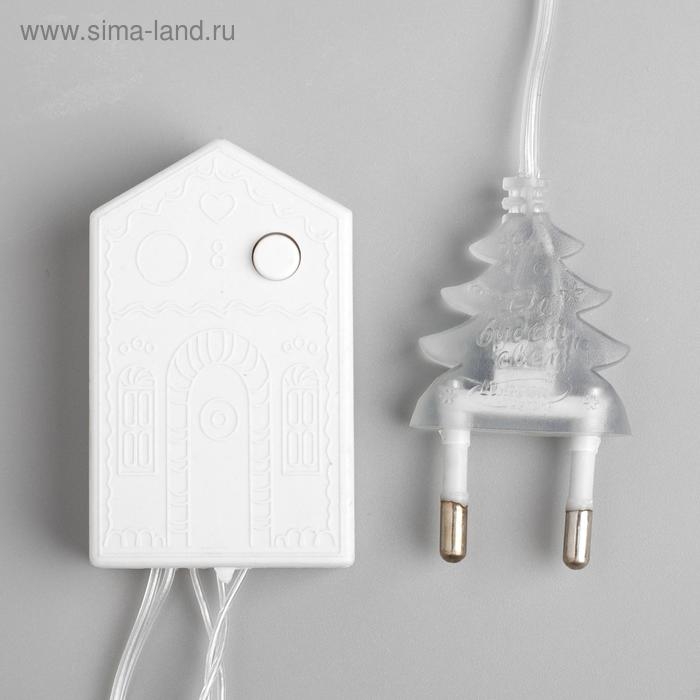 Гирлянда &laquo;Нить&raquo; 4 м с насадками &laquo;Шарик с узором&raquo;, IP20, прозрачная нить, 20 LED, свечение белое, 8 режимов, 220 В