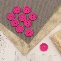 Набор нашивок из дерева Hand made with love, 2&times;2 см, 10 шт., ярко-розовый