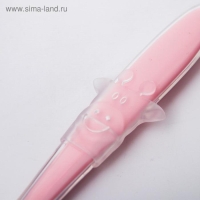 Ложка силиконовая детская &laquo;Жирафик&raquo;, цвет розовый