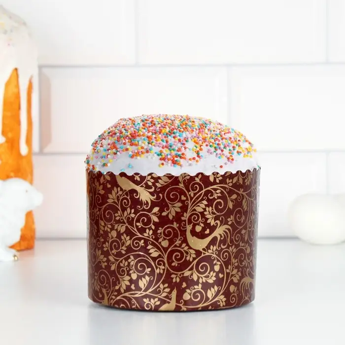 Форма бумажная для кулича &laquo;Райский сад&raquo;, 110&times;85 мм