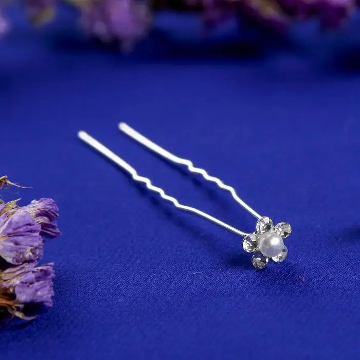 Шпилька для волос &laquo;Декор мини&raquo;, ромашка, серебро