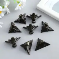 Уголок (ножка) для шкатулки металл "Фигурная" бронза набор 8 шт 2,9х4 см