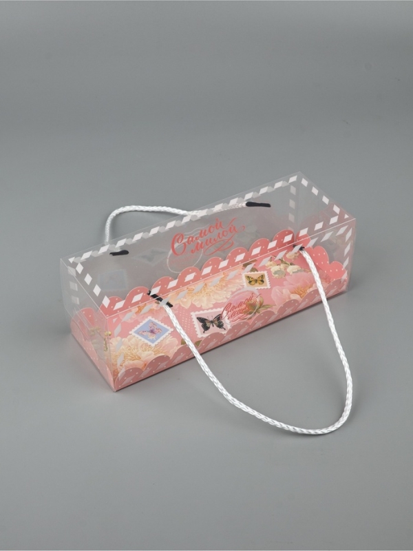 Коробка под зефир c ручками &laquo;Цветочная почта&raquo;, 22,5 х 7,8 х 7,8 см, кондитерская упаковка