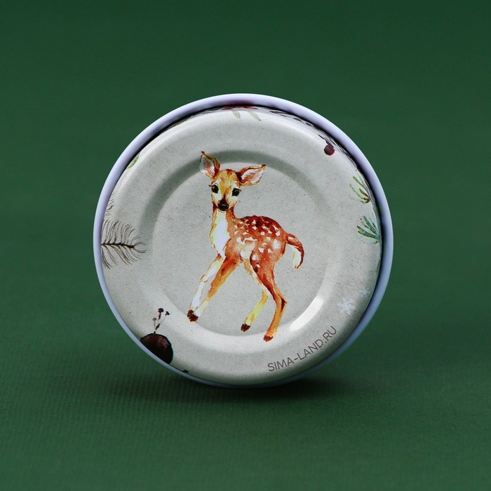 Новогодняя Свеча новогодняя в железной банке &laquo;Новый год: Олененок&raquo;, аромат карамель, диам. 4,8 см