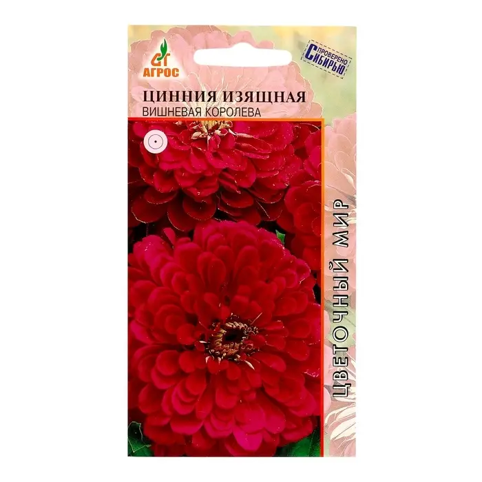Семена Цинния &laquo;Изящная Вишневая Королева&raquo;, 0.5 г, &laquo;Агрос&raquo;