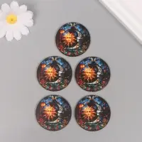 Декор для творчества дерево "Месяц и солнце" 4,6х4,6х0,3 см