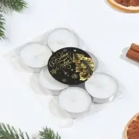 Свечи чайные ароматические, 6 шт, ваниль, Новый год