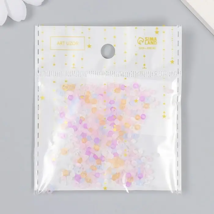 Бисер стекло 8/0 "Матовый полупрозрачный. Меланж розовый" 10 гр