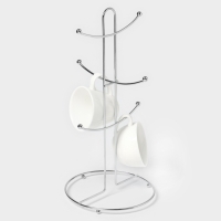 Сушилка для кружек 6 крючков 17х17х36 см, цвет хром Сушилка для кружек 6 крючков 17х17х36 см, цвет хром