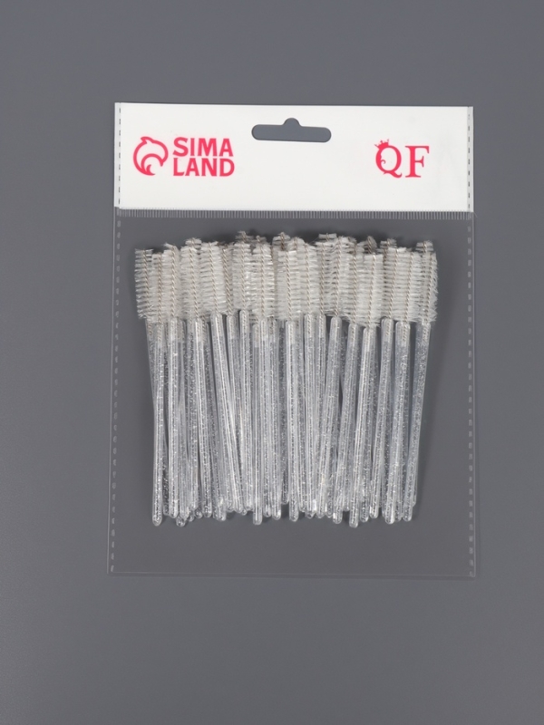 Щёточки для бровей и ресниц, набор - 50 шт, 10 см, цвет белый/прозрачный Щёточки для бровей и ресниц, набор - 50 шт, 10 см, цвет белый/прозрачный