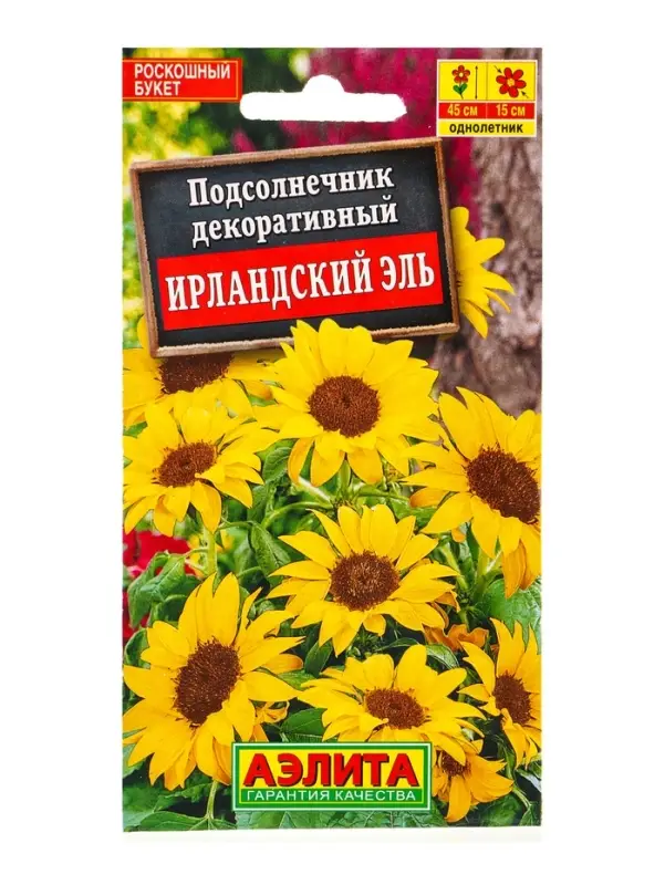 Семена цветов Подсолнечник Ирландский эль , Ц/П,0,5 г