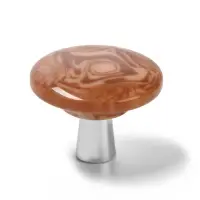 Ручка-кнопка CAPPIO PK106, d=32 мм, пластик, цвет хром/дерево