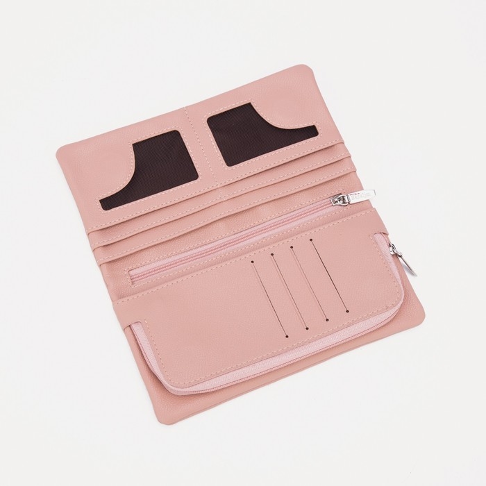 Кошелёк женский на магнитах, цвет пудровый