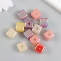 Бусина для творчества пластик "Кубик. Перламутровый блеск" МИКС 1,4х1,4х1,4 см