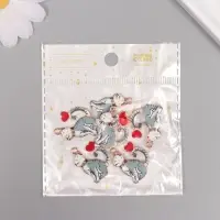 Декор для творчества металл, эмаль "Серый кот с сердечком" 2,5х1,8 см