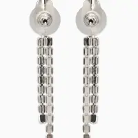 Набор 2 пред-а: серьги, колье "Вечерний шик" лепестки, цвет бело-тёмно-синий в серебре