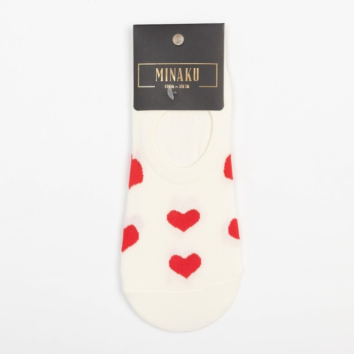 Носки-следки MINAKU &laquo;Сердечки&raquo;, размер 36-39 (23-25 см)
