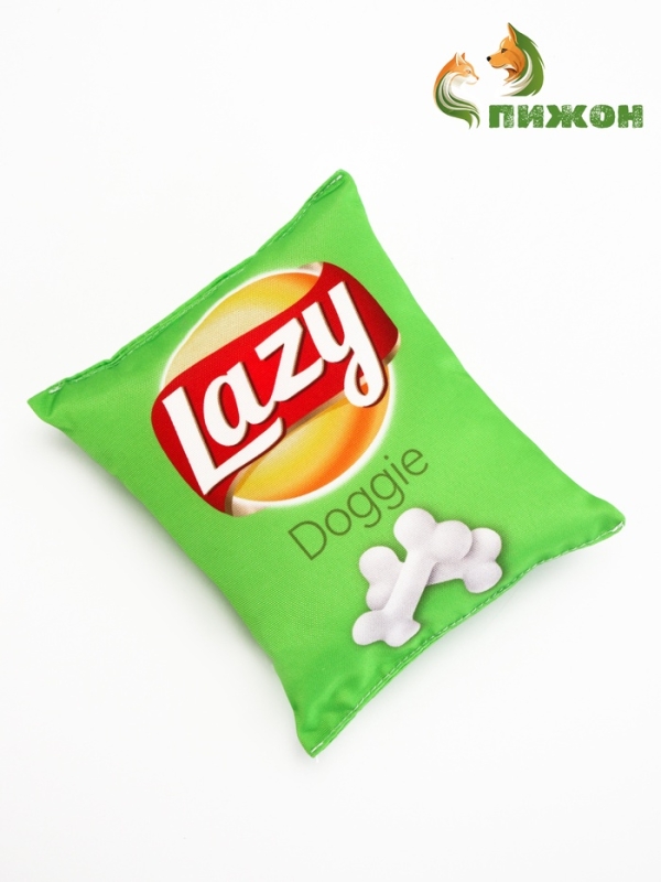 Игрушка текстильная для собак "Lazy", 14 х 17 см, зеленая