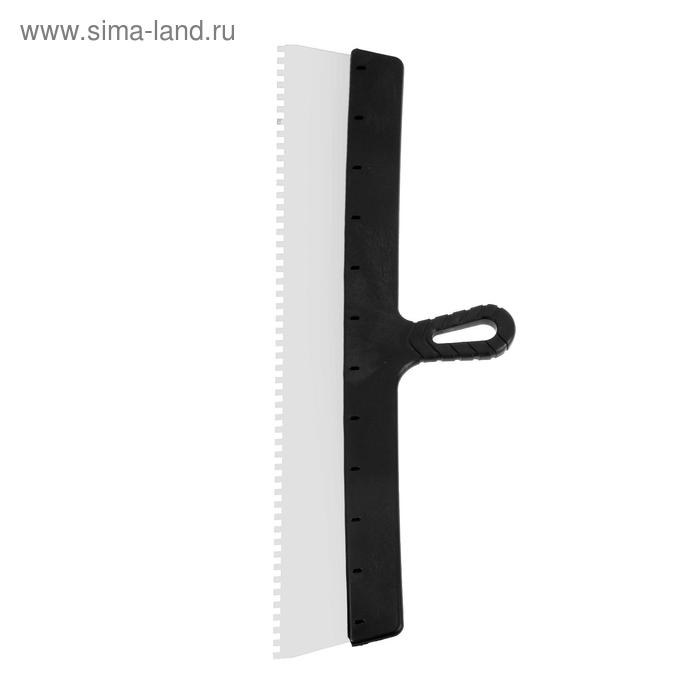 Шпатель зубчатый ЛОМ, 600 мм, зуб 6 мм, нержавеющая сталь