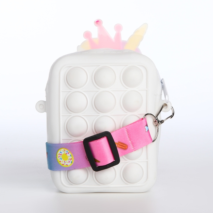 Сумка детская для девочки на молнии &laquo;Выбражулька&raquo;, pop it, цвет белый