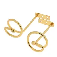 Крючок - держатель для штор на стену CAPPIO KS044, металлический, цвет золото, 2 шт