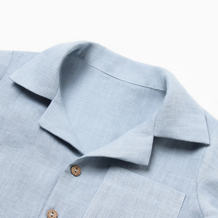 Рубашка для мальчика Крошка Я Linen, р. 92-98, голубой