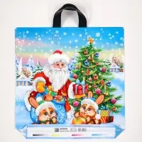 Пакет "В лесу", полиэтиленовый с петлевой ручкой, 44х44 см.