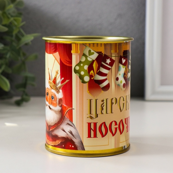 Подарочные носки в банке &laquo;Царские&raquo;, (внутри ароматизированные носки мужские, цвет чёрный), банан и ваниль