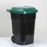Мусорный бак &laquo;Садовый&raquo;, 65 л, на колёсиках, цвет микс