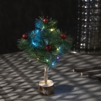 Светодиодная фигура «Ель с гирляндой», 15 × 22 × 12 см, пластик, батарейки LR41х2 (в комплекте), свечение мульти Светодиодная фигура «Ель с гирляндой», 15 × 22 × 12 см, пластик, батарейки LR41х2 (в комплекте), свечение мульти