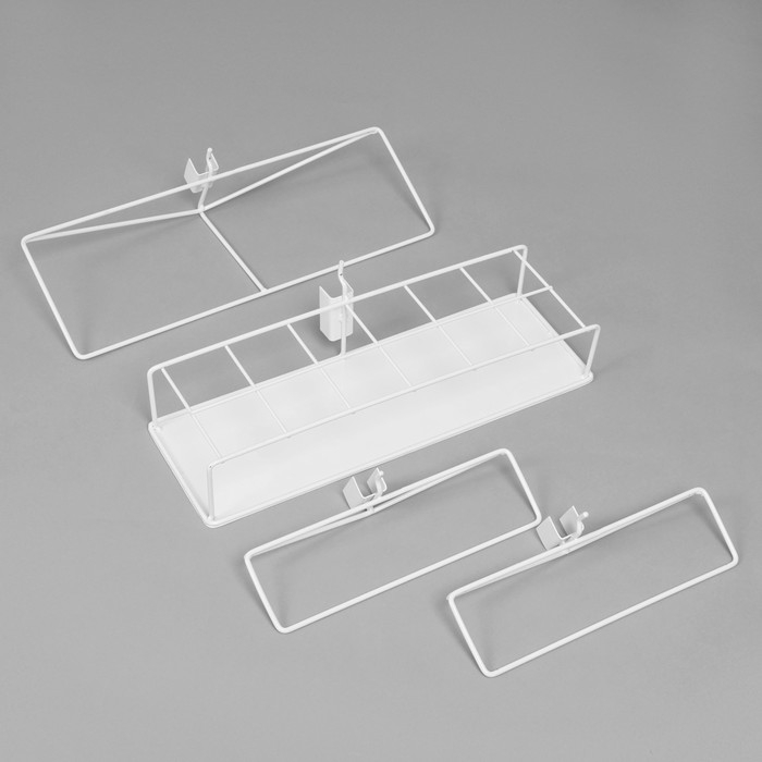 Стойка универсальная &laquo;Для зонтов&raquo; 10 корзин, металл, 82,5&times;40&times;160 см, белый