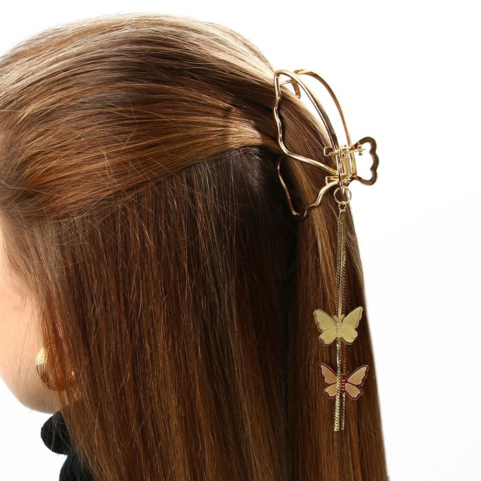 Краб для волос с цепочкой &laquo;Нежная как цветок&raquo;, 12 х 6 х 3 см