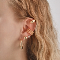 Набор серьги и каффы 8 шт. &laquo;Кольца&raquo; капли, цвет золото